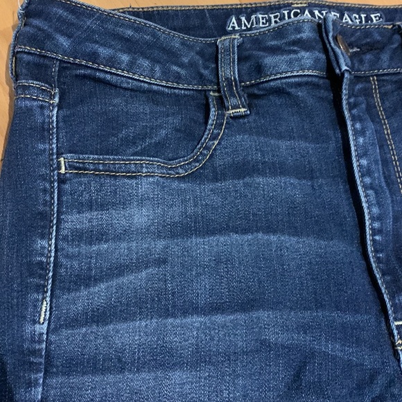 EUC Women’s American Eagle Super High Rise Blue Jeggings - size 8 Regular - Picture 6 of 16